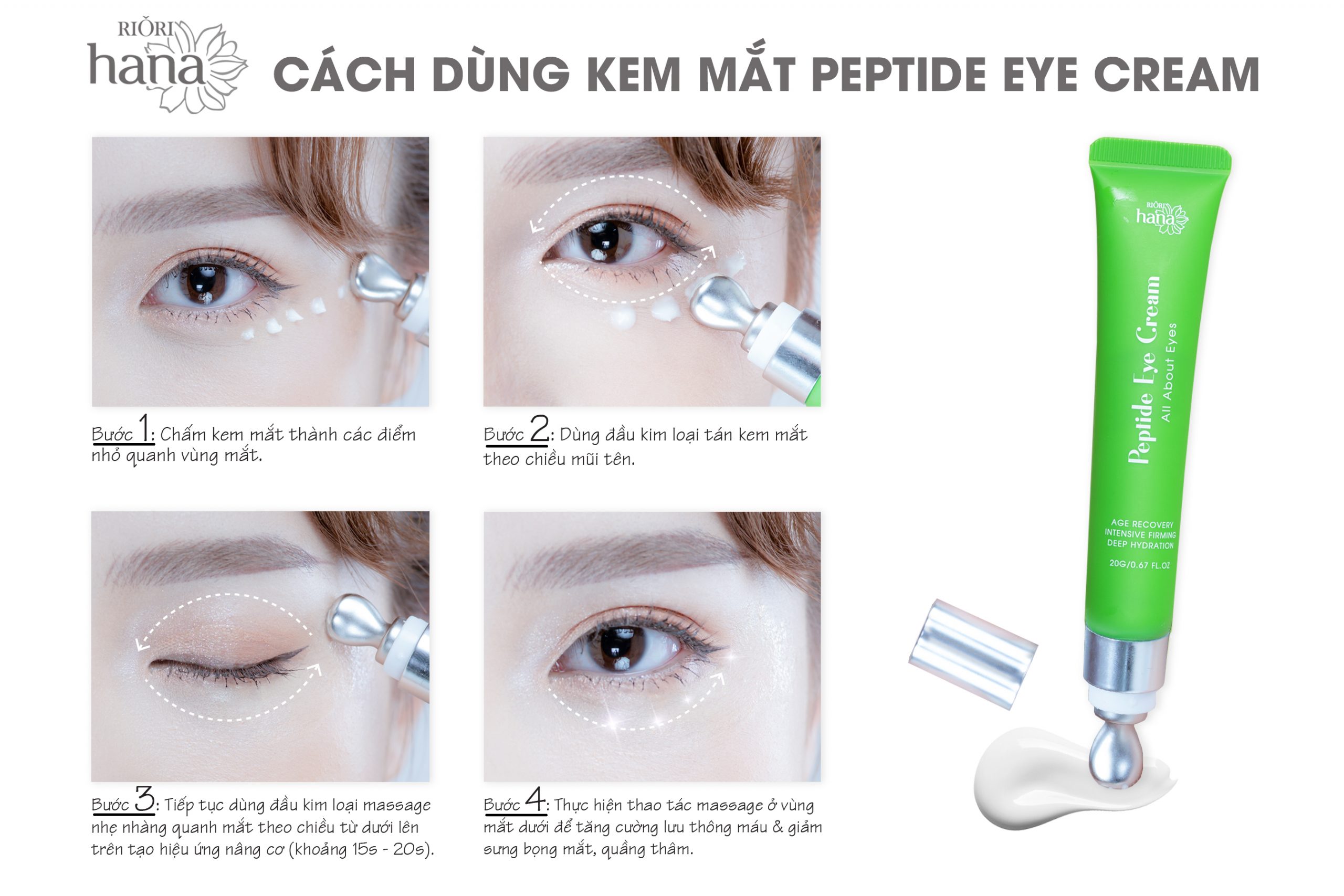 Kem mắt Riori Peptide Eye Cream